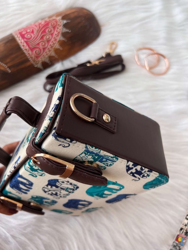 Indigo Elephant Box Sling Bag